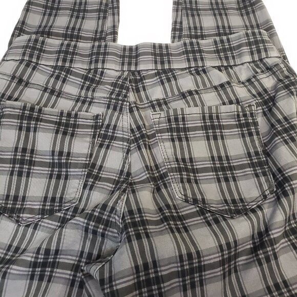 Nine West Black Plaid Heidi Pull On Skinny Pants womens size 8 Wide Waist Band - Picture 6 of 8
